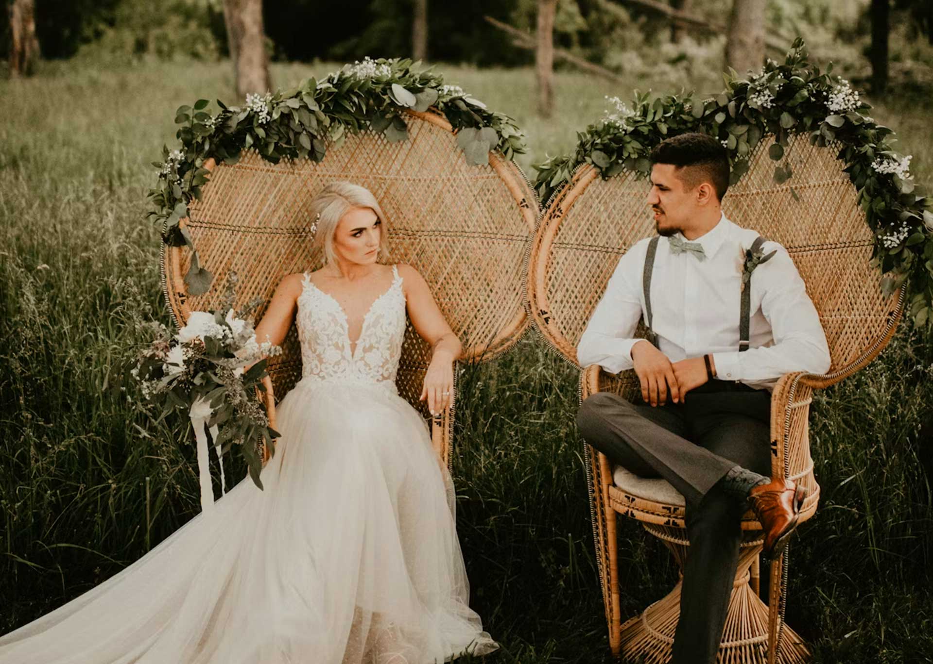 Bride and Groom in Meadow